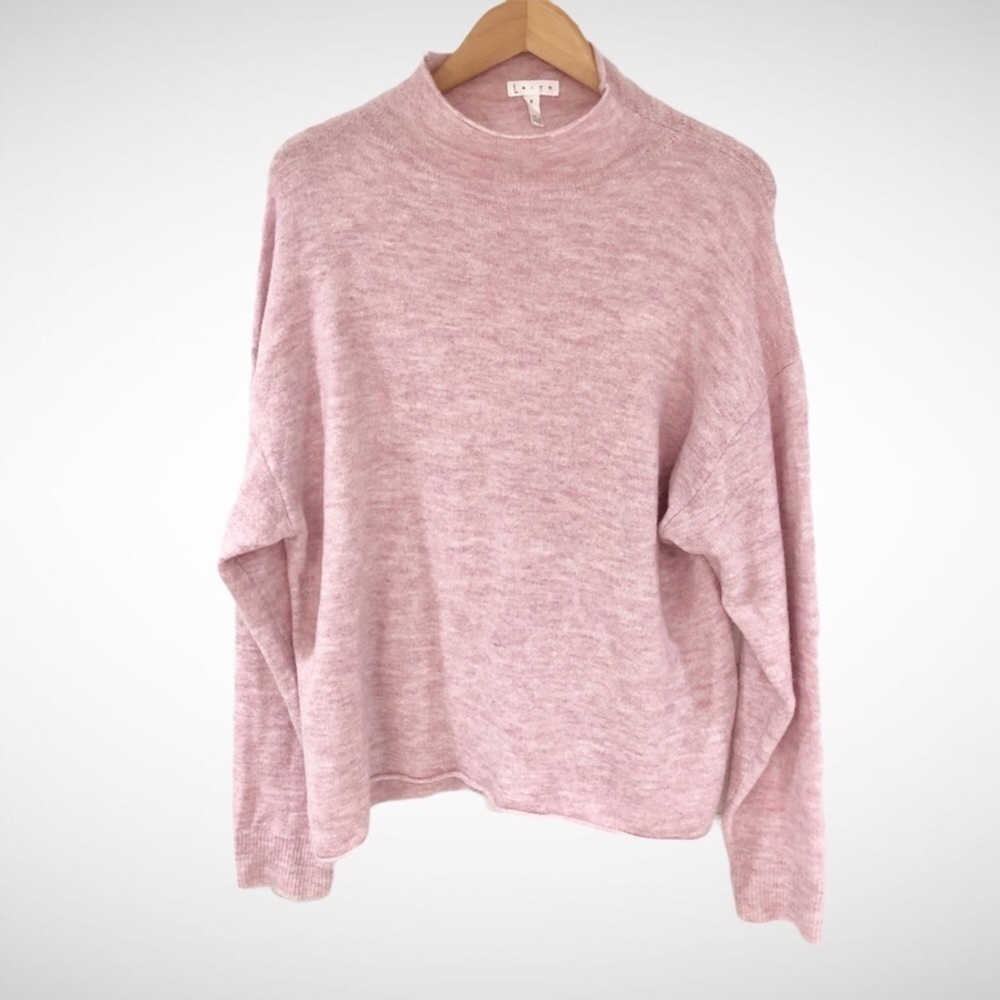 Leith Pink Cozy Mock Neck Sweater Relaxed Fit Size Medium Pink - Picture 6 of 13